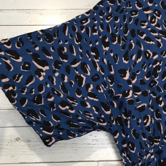 NWT Eloquii Elements plus size blue leopard print kimono sleeve vneck jumpsuit - Picture 11 of 11